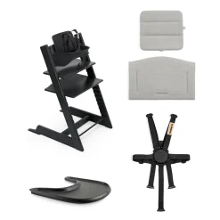 Stokke Tripp Trapp High Chair2 and Cushion with Stokke Tray - Black / Anthracite / Black