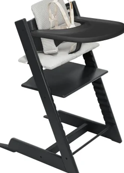 Stokke Tripp Trapp High Chair2 and Cushion with Stokke Tray - Black / Nordic Grey