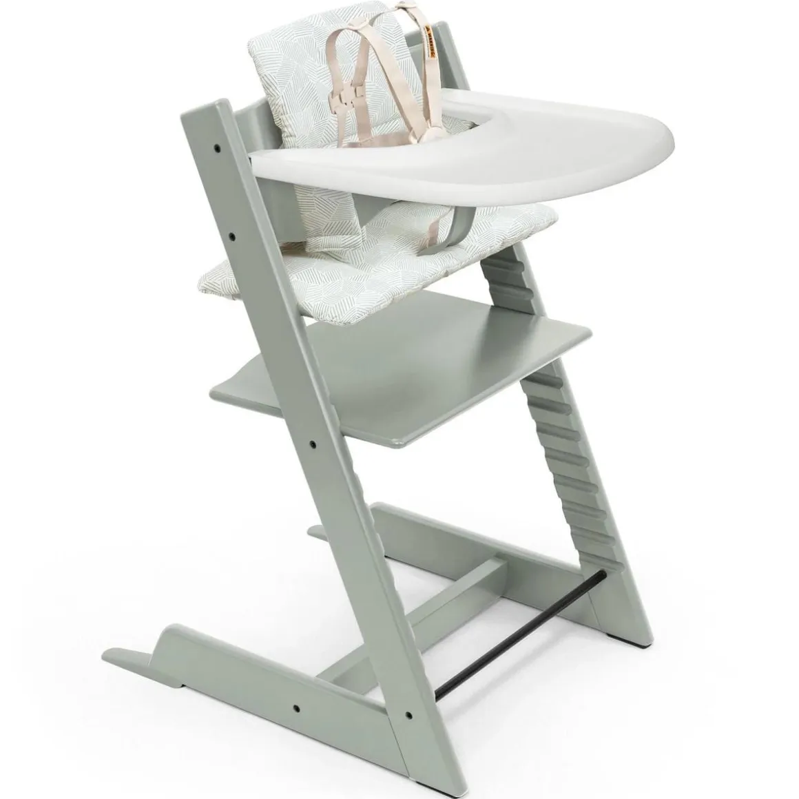 Stokke Tripp Trapp High Chair2 and Cushion with Stokke Tray - Glacier Green / Mosaic Green