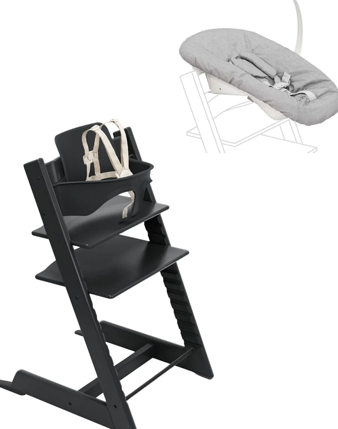 Stokke Tripp Trapp High Chair2 and Newborn Set - Black