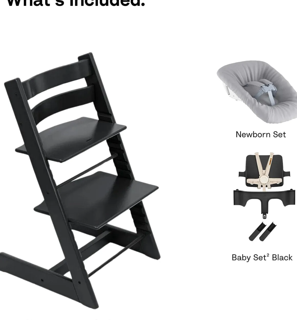 Stokke Tripp Trapp High Chair2 and Newborn Set - Black