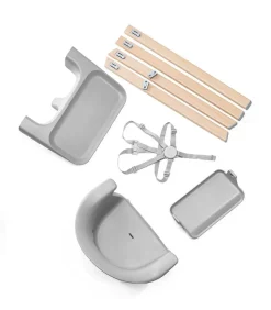 Stokke YOYO3 6+ Stroller + Clikk High Chair Bundle - White / Stone / Cloud Grey