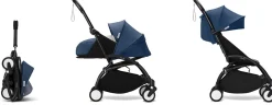 Stokke YOYO3 Ultra Compact Complete 0+/6+ Stroller Bundle - Black / Air France Blue