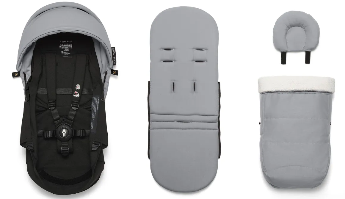 Stokke YOYO3 Ultra Compact Complete 0+/6+ Stroller Bundle - Black / Stone