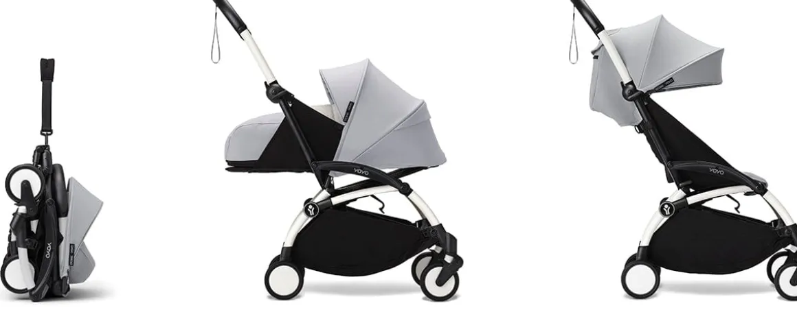 Stokke YOYO3 Ultra Compact Complete 0+/6+ Stroller Bundle - White / Stone