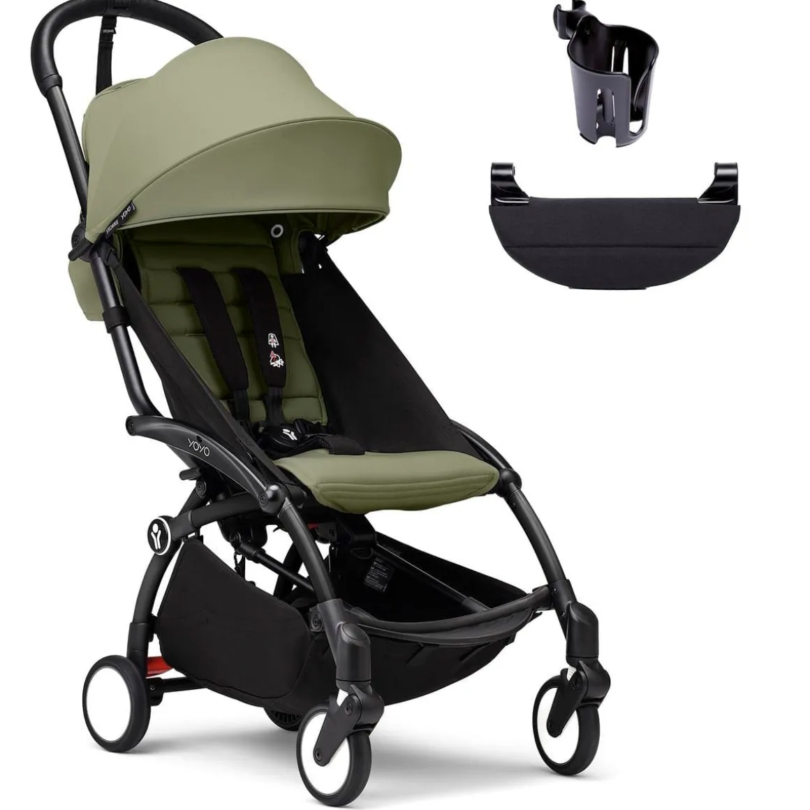 Stokke YOYO3 Ultra Compact 6+ Stroller + Essentials Bundle - Black / Olive