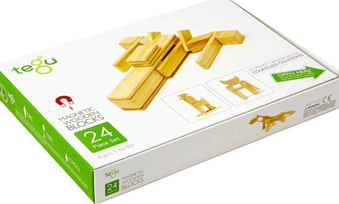 Tegu 24 Piece Magnetic Blocks Set - Natural