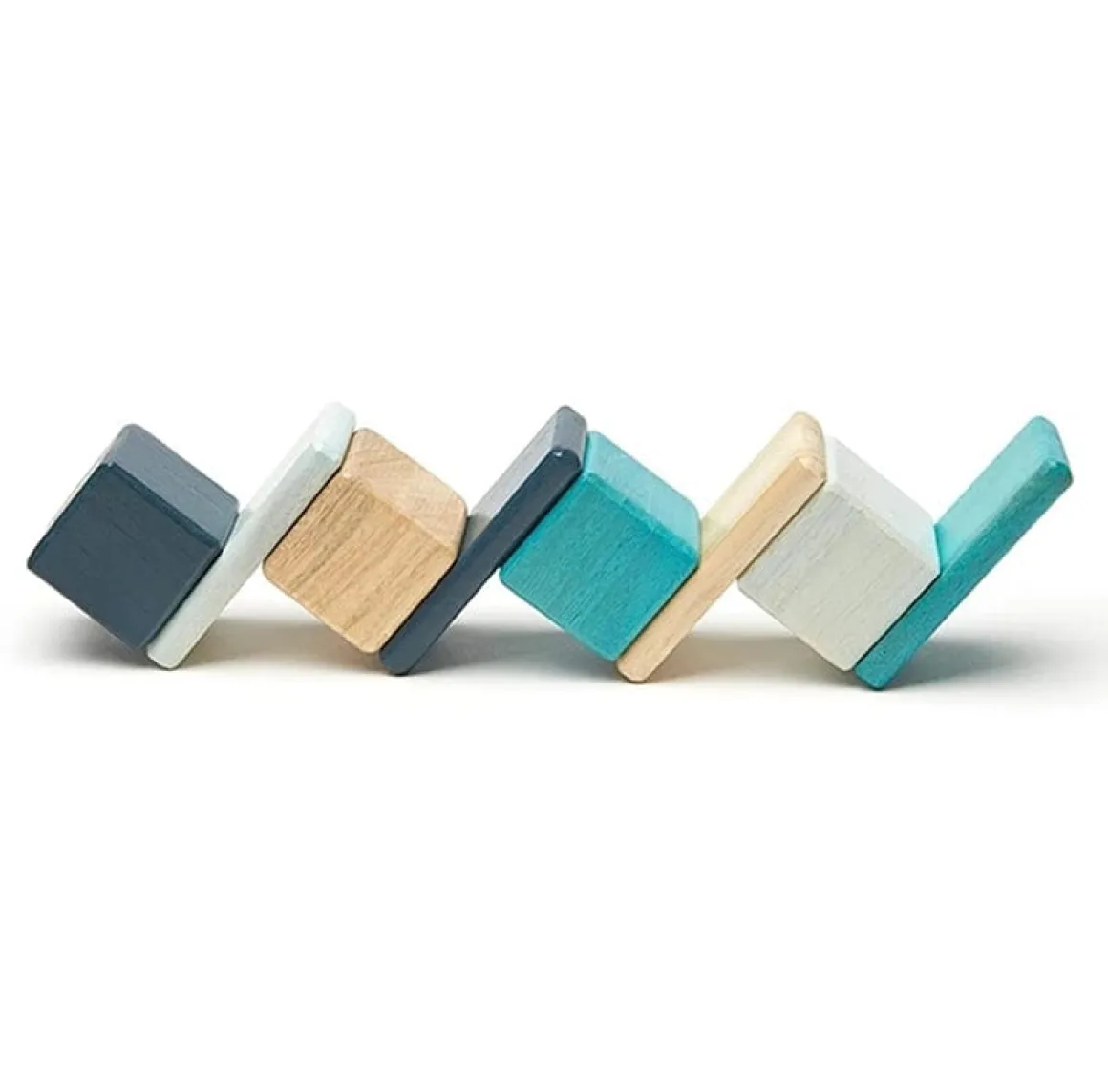 Tegu Pocket Pouch 8 Piece Magnetic Blocks - Blues