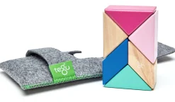 Tegu Pocket Pouch Prism 6 Piece Magnetic Blocks - Blossom