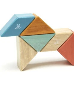 Tegu Pocket Pouch Prism 6 Piece Magnetic Blocks - Sunset