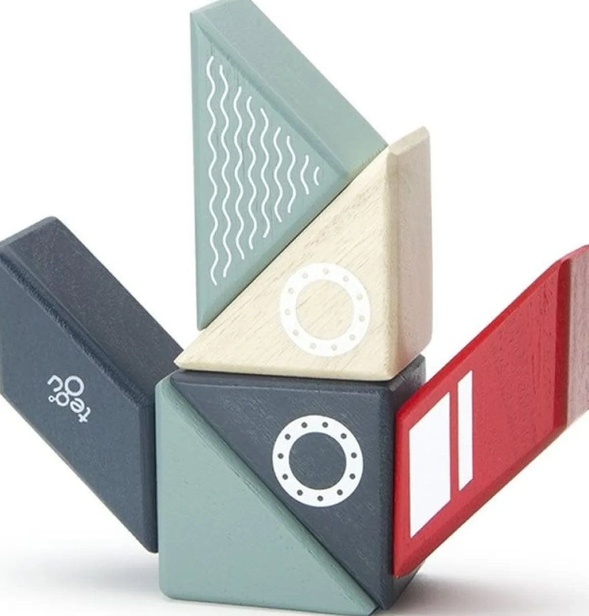 Tegu Travel Pals 6 Piece Magnetic Blocks - Tugboat