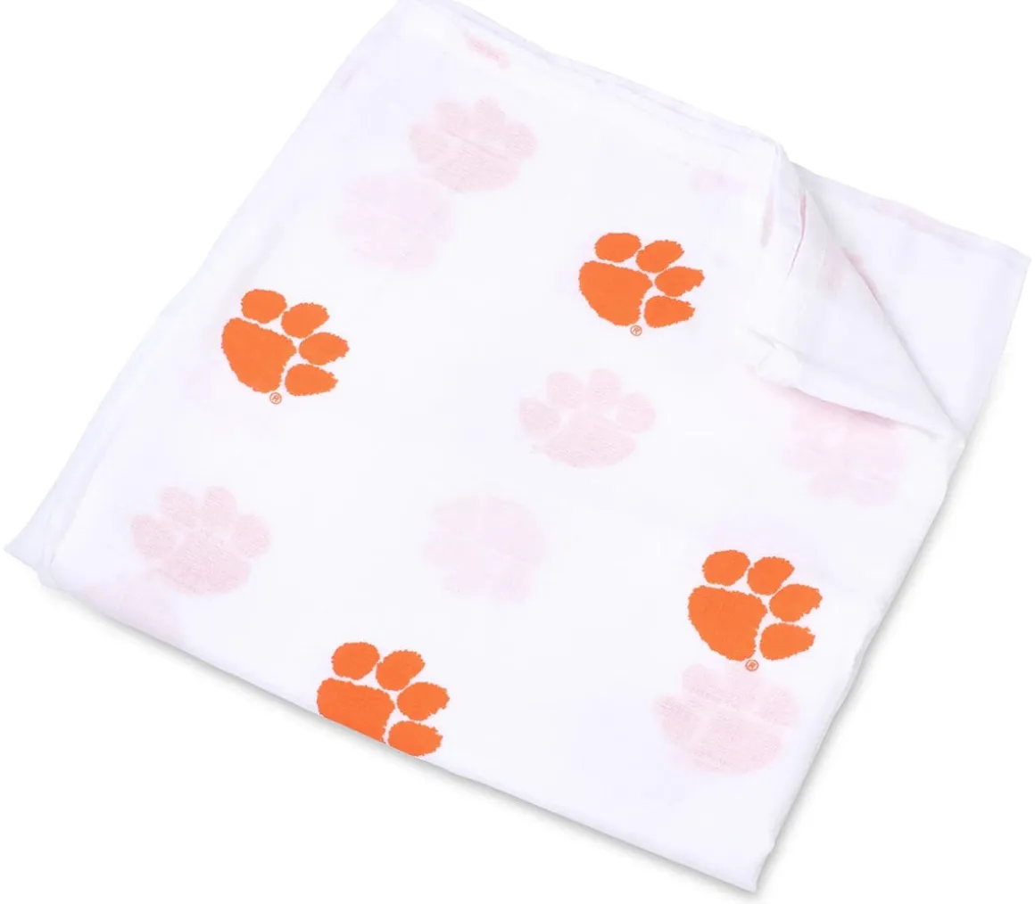 Three Little Anchors College Swaddle Blanket - Clemson Tigers