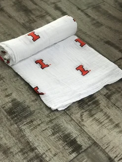 Three Little Anchors College Swaddle Blanket - Illinois Fighting Illini
