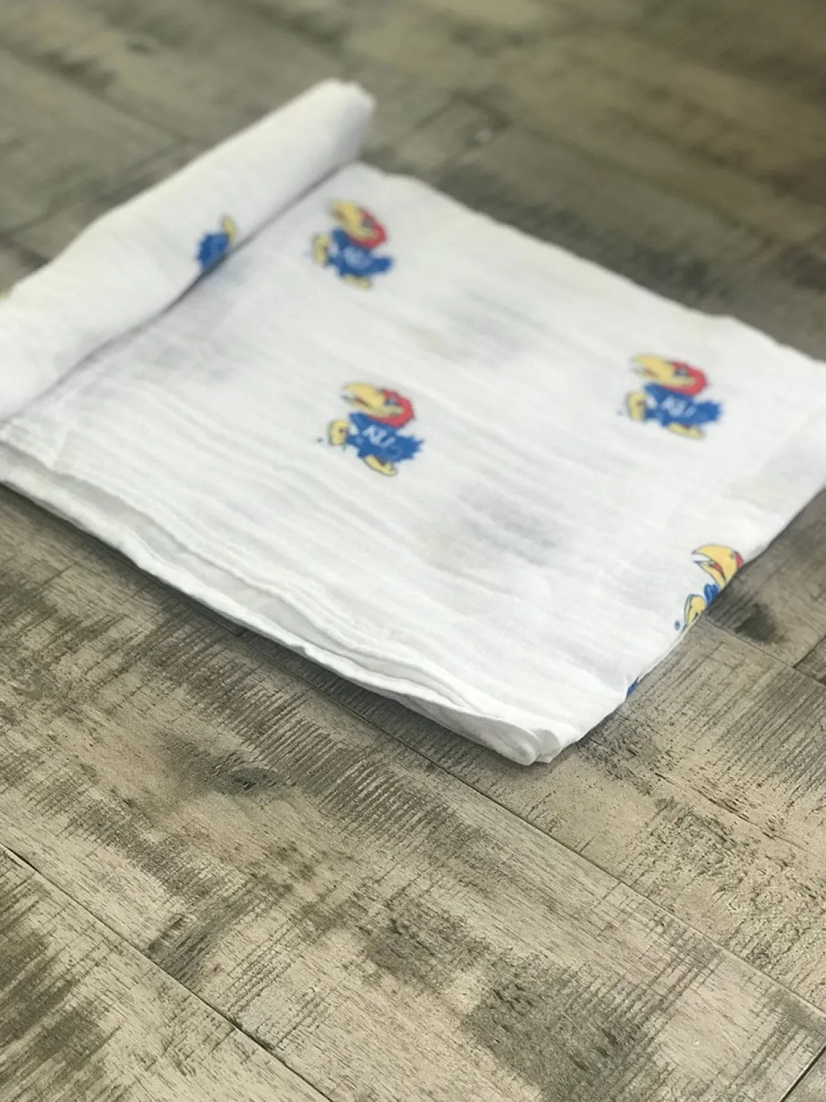 Three Little Anchors College Swaddle Blanket - Kansas Jayhawks