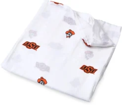 Three Little Anchors College Swaddle Blanket - Oklahoma State Cowboys