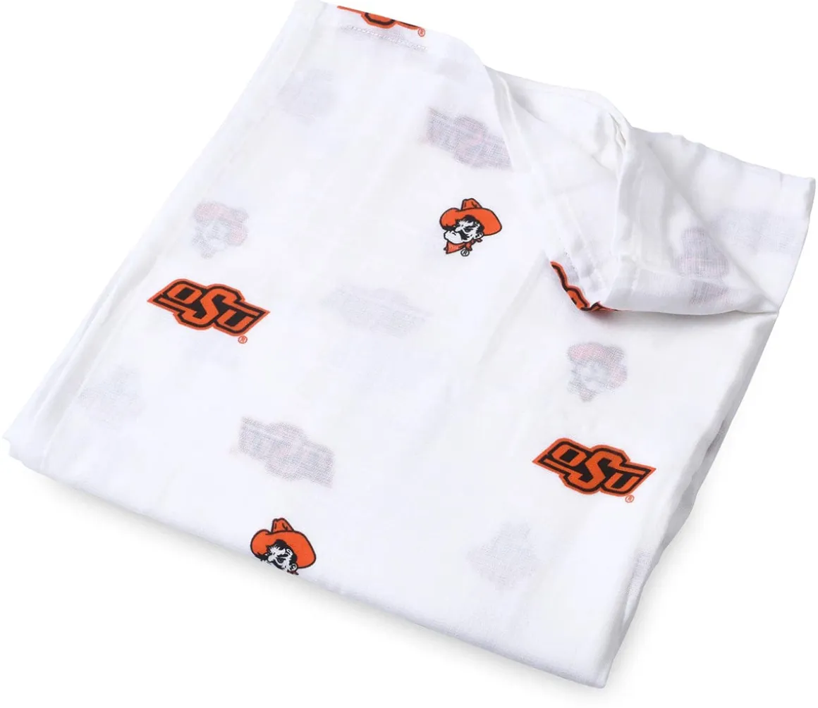 Three Little Anchors College Swaddle Blanket - Oklahoma State Cowboys