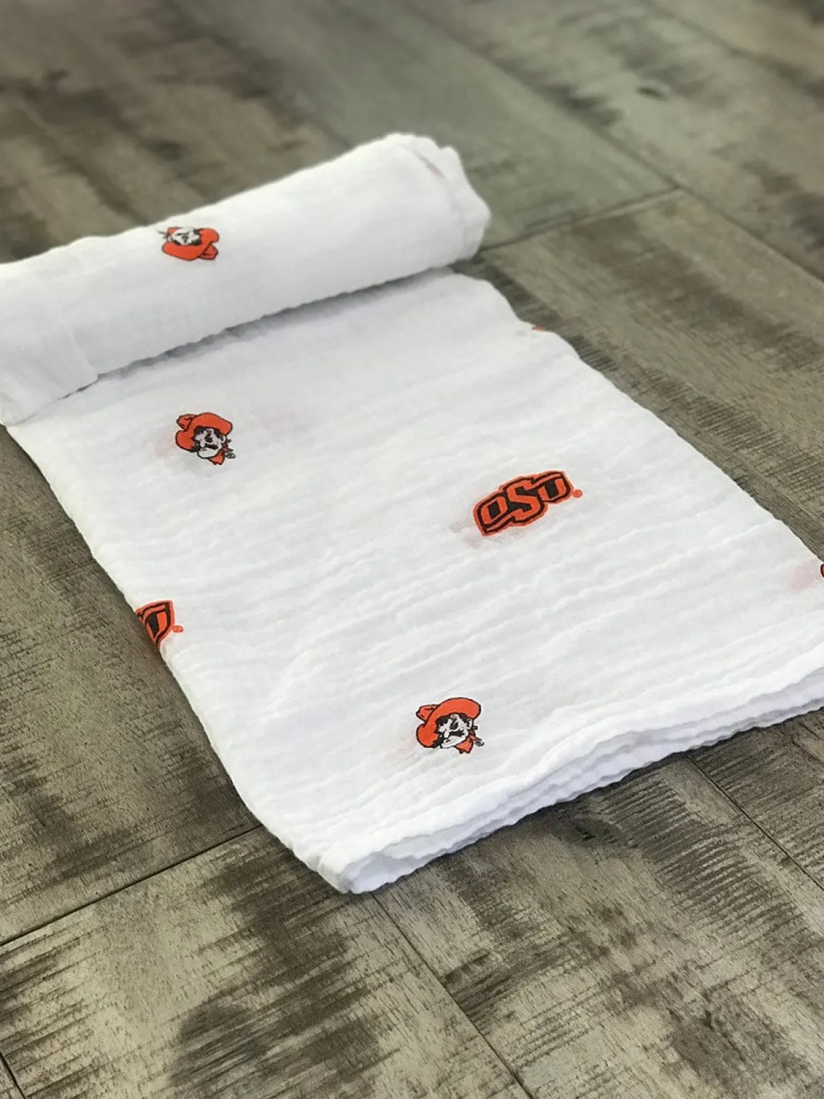 Three Little Anchors College Swaddle Blanket - Oklahoma State Cowboys