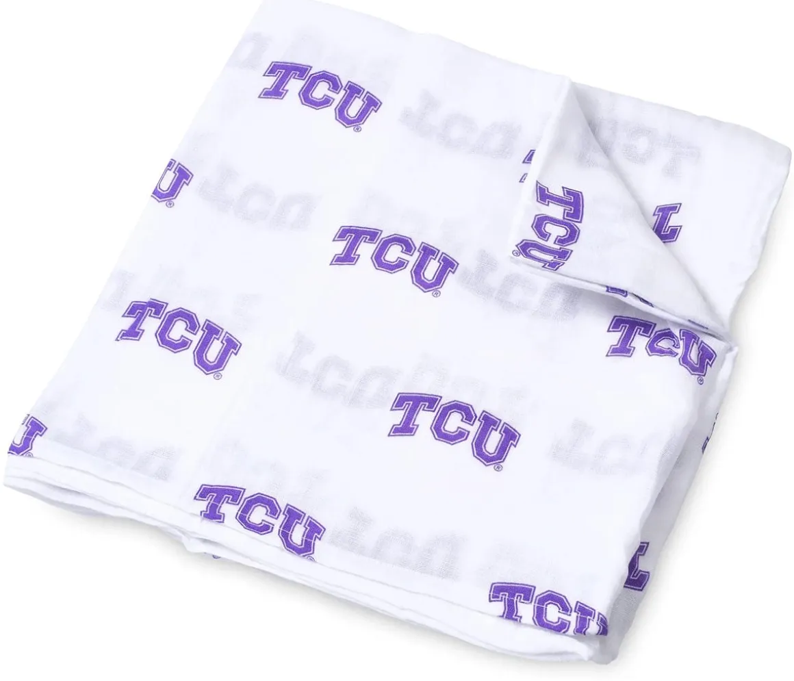 Three Little Anchors College Swaddle Blanket - Texas Christian University Horned Frogs