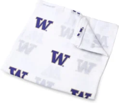 Three Little Anchors College Swaddle Blanket - Washington Huskies