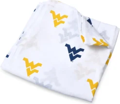 Three Little Anchors College Swaddle Blanket - West Virginia Mountaineers