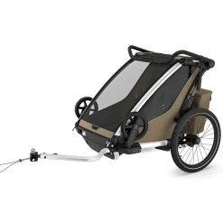 Thule Chariot Cross 2 Double Multisport Bike Trailer + Stroller - Faded Khaki