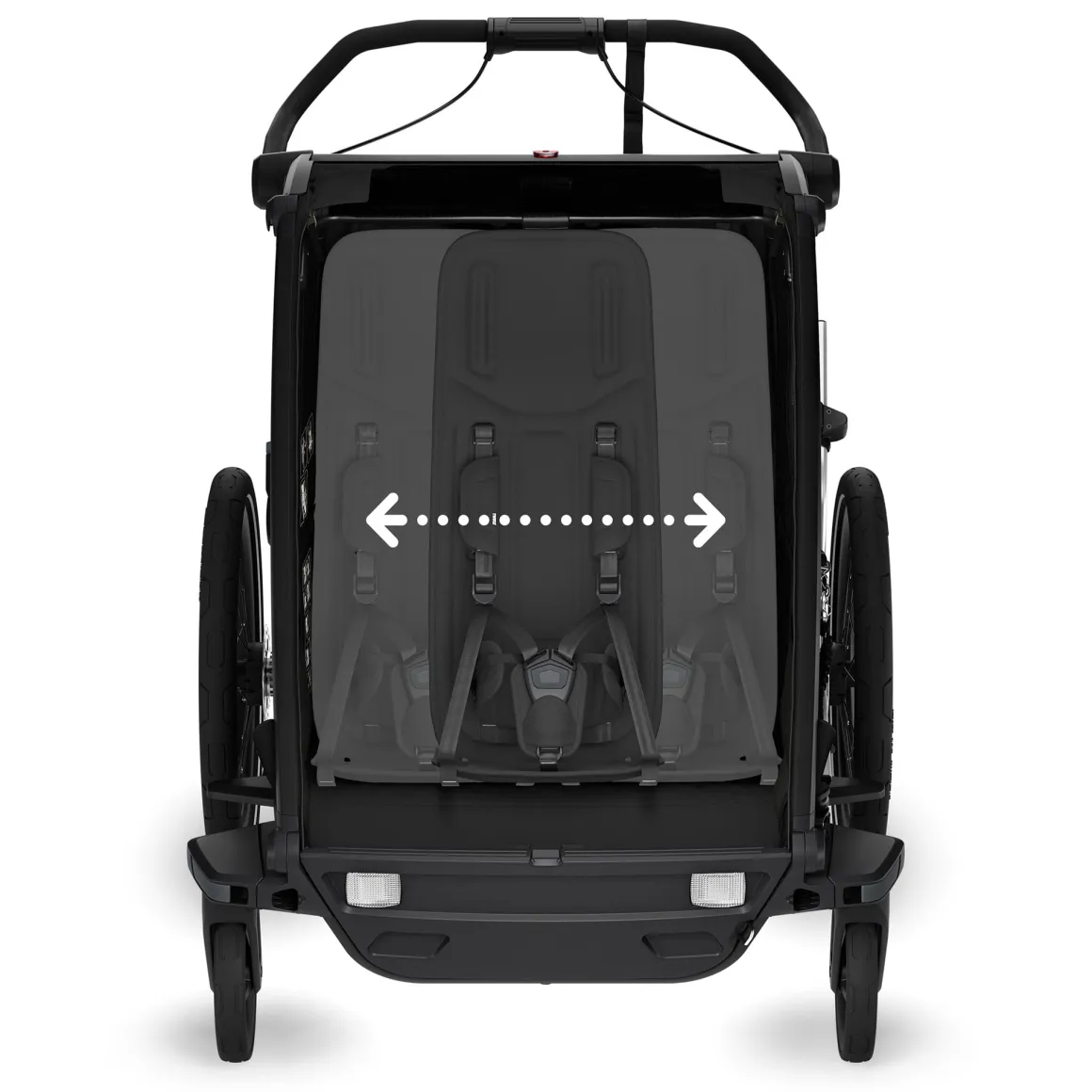 Thule Chariot Sport 2 Double Multisport Bike Trailer + Stroller + Jogging Kit Bundle - Black
