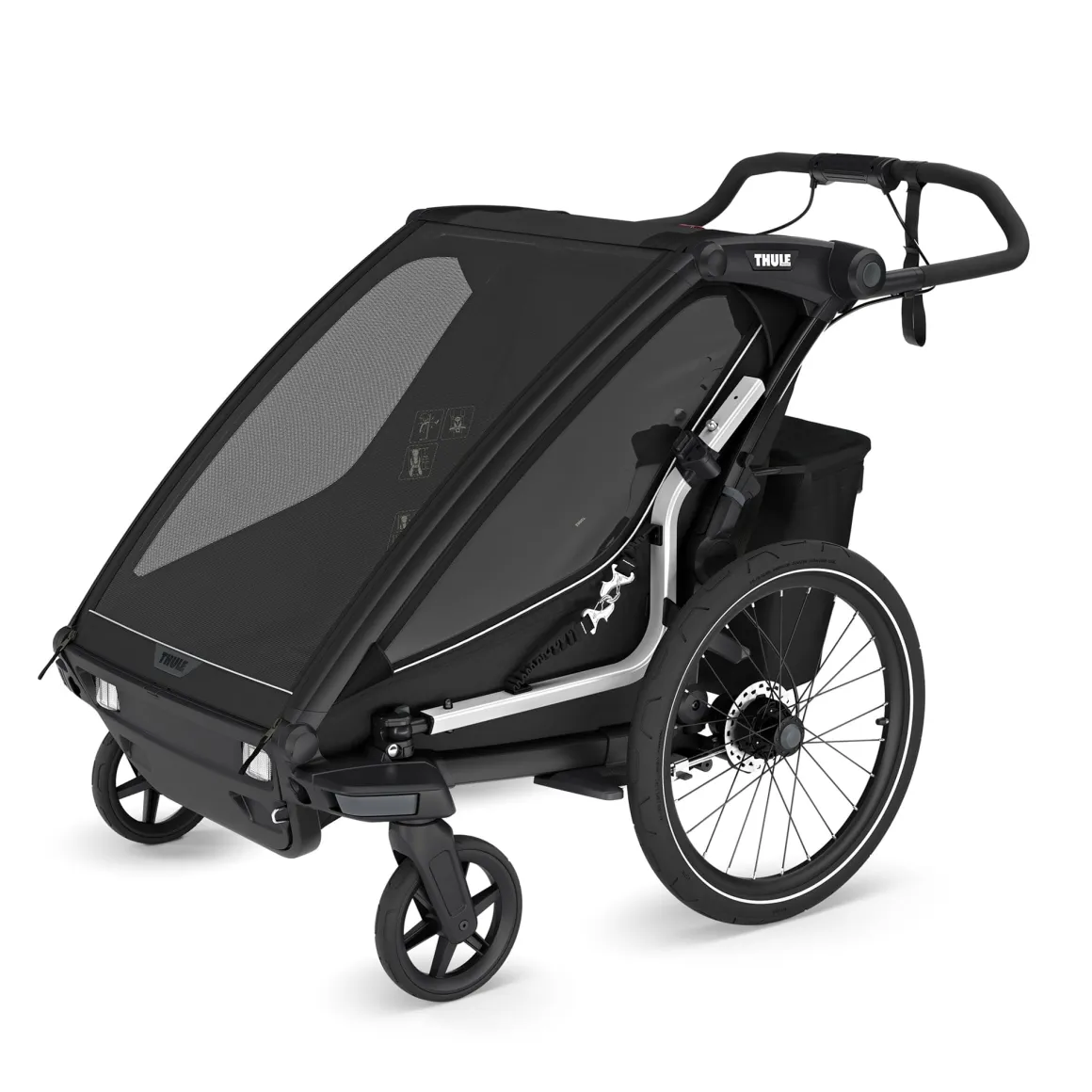 Thule Chariot Sport 2 Double Multisport Bike Trailer + Stroller - Black