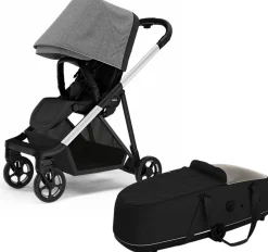 Thule Shine Stroller + Bassinet Bundle - Grey Melange / Black