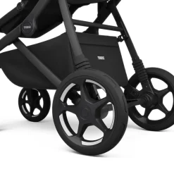 Thule Sleek 2 Single-to-Double Stroller + Bassinet Bundle - Black