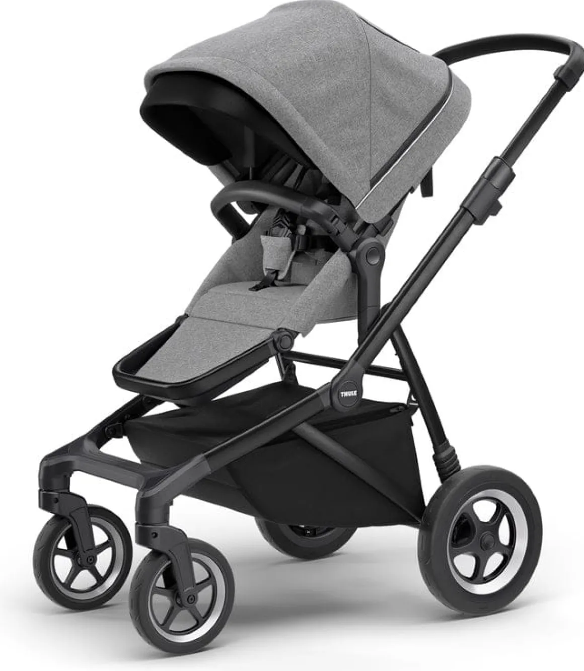 Thule Sleek Single-to-Double Stroller - Black / Grey Melange
