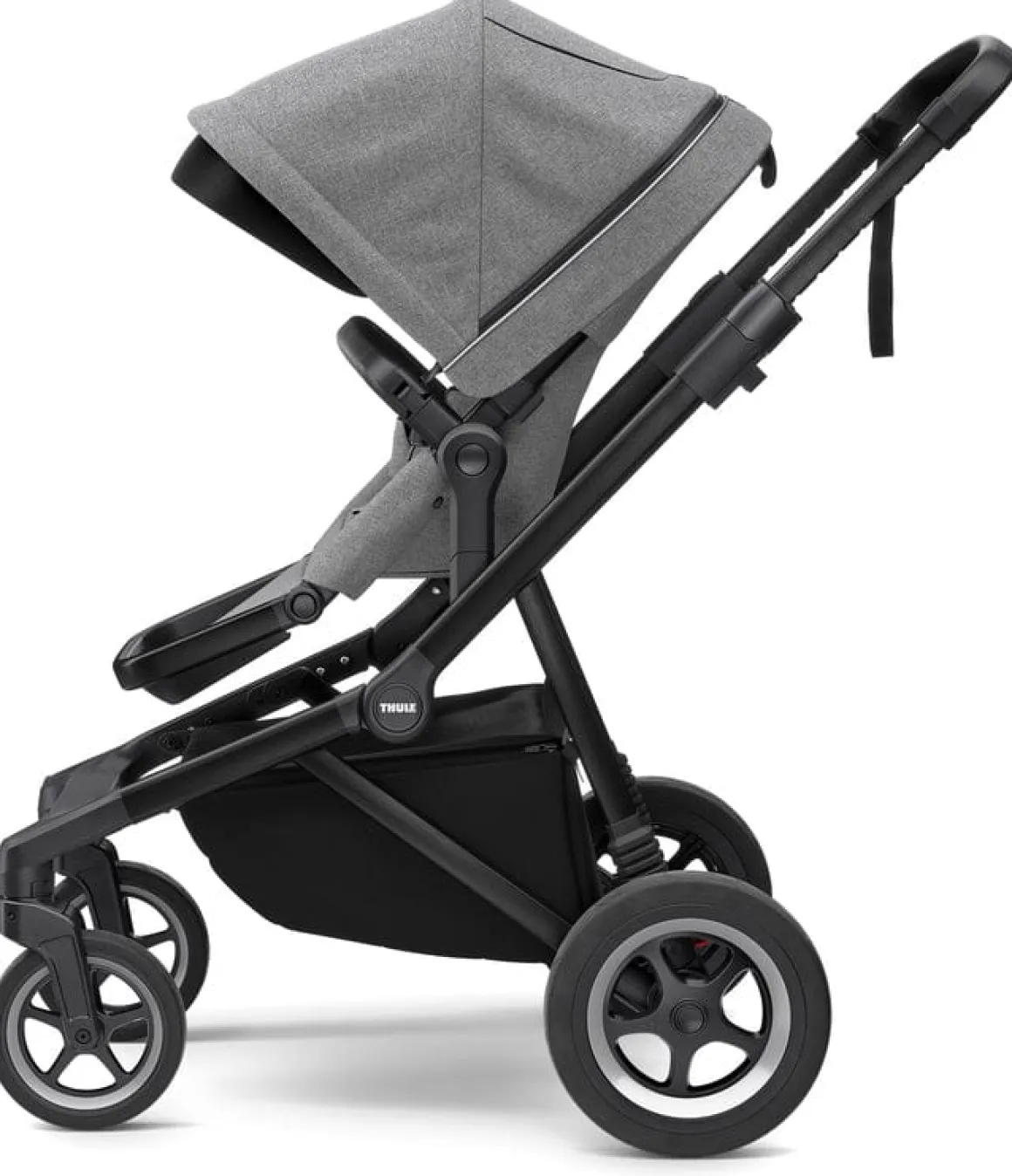 Thule Sleek Single-to-Double Stroller - Black / Grey Melange