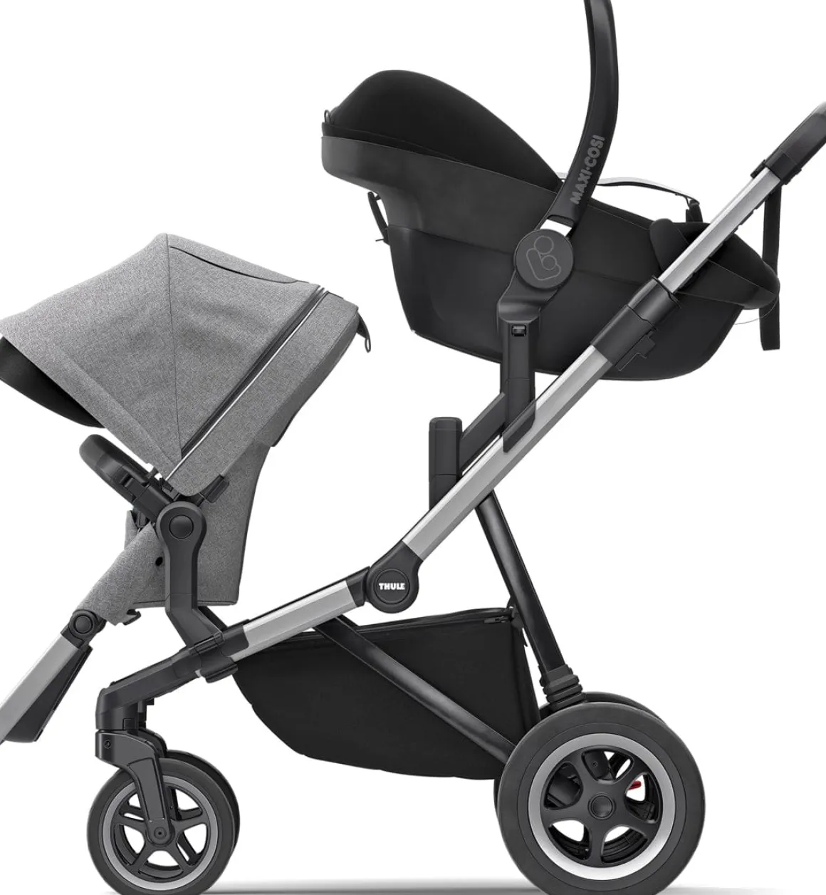Thule Sleek Single-to-Double Stroller - Midnight Black
