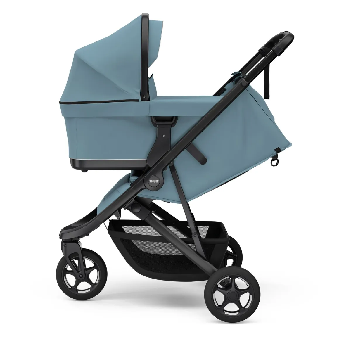Thule Spring 2 Compact All-Terrain Stroller + Bassinet Bundle - Mid Blue