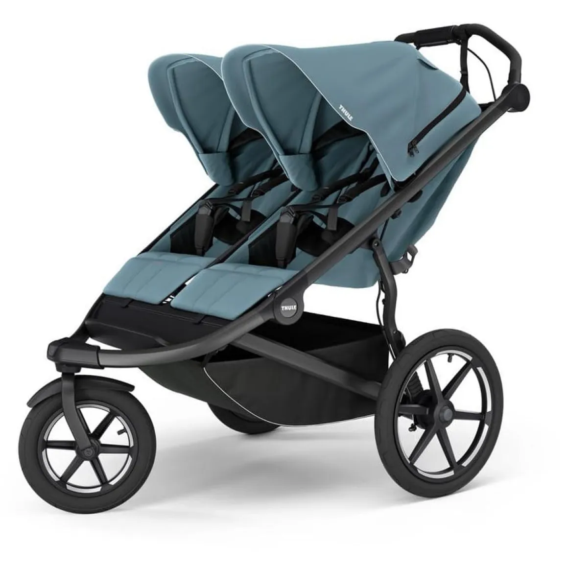 Thule Urban Glide 3 Double Jogging Stroller with Magnetic Buckle - Mid Blue (Albee Exclusive)