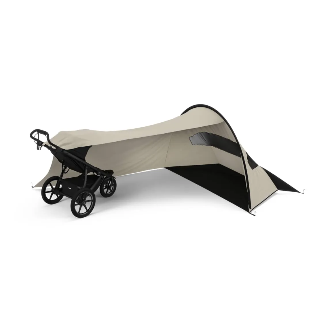 Thule Urban Glide 3 Single Jogging Stroller + Sun & Wind Tarp Bundle - Mist Green