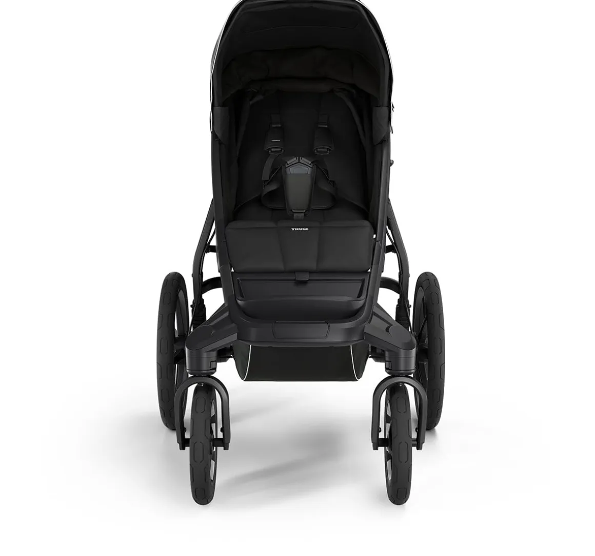 Thule Urban Glide 4-Wheel All-Terrain Stroller with NON-Magnetic Buckle + Bassinet Bundle - Soft Beige