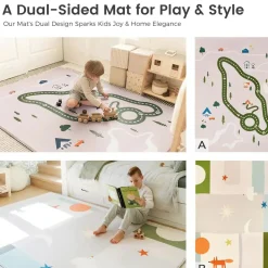 Tiny Land® Double-Sided Baby Playmat Forest Track Wonder