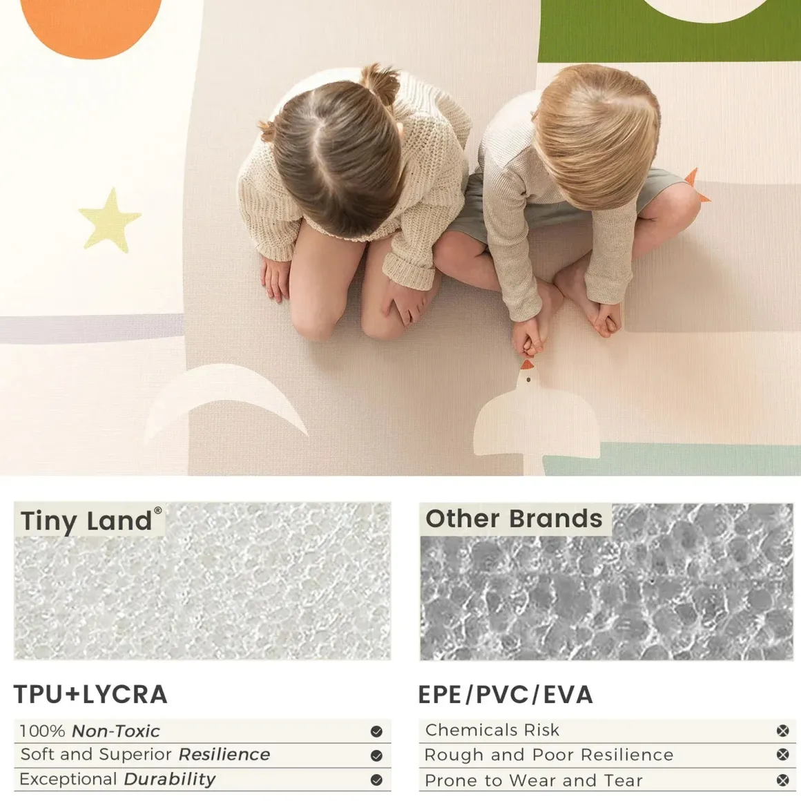 Tiny Land® Double-Sided Baby Playmat Forest Track Wonder