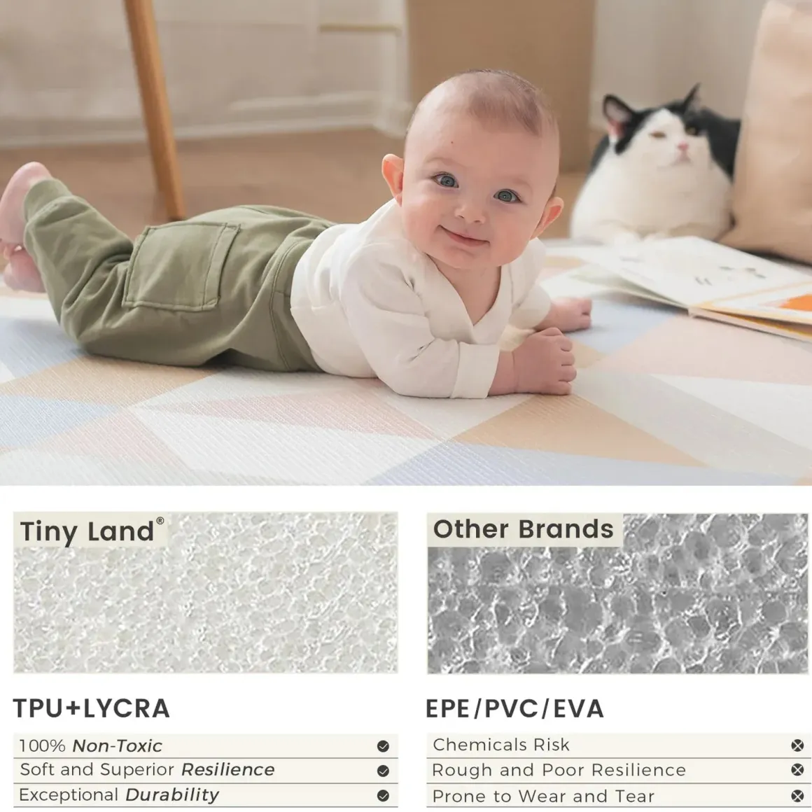 Tiny Land® Double-Sided Baby Playmat Urban Zoo Adventure