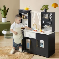 Tiny Land® Iconic Aqua Kitchen with Real-Flow Water System - Black