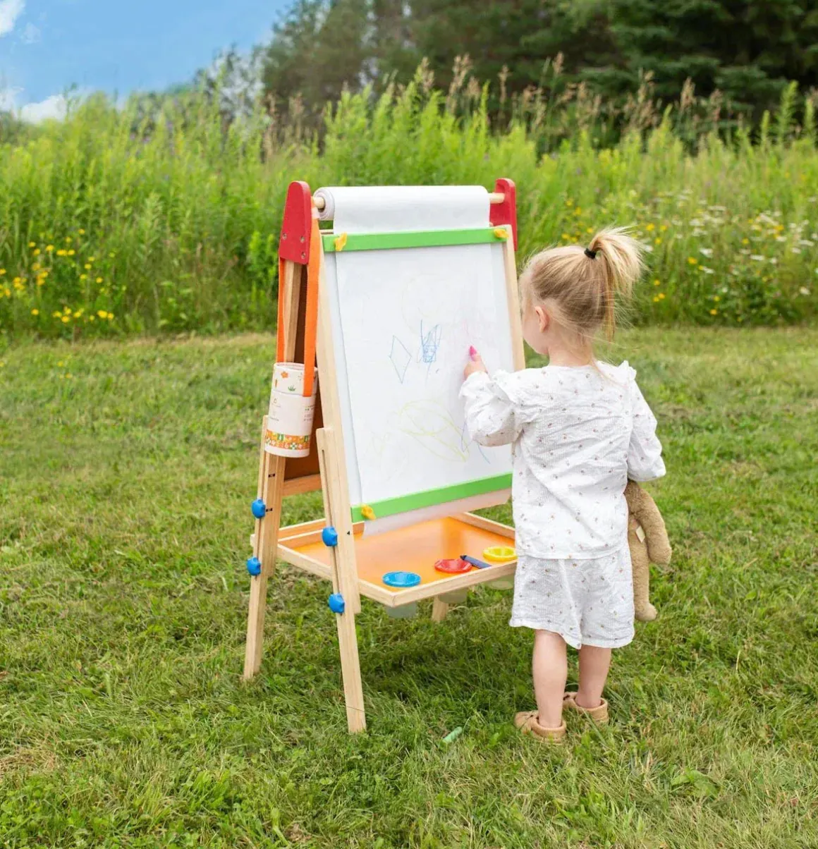 Tiny Land® 3-in-1 Art Easel & Paper Roll Set