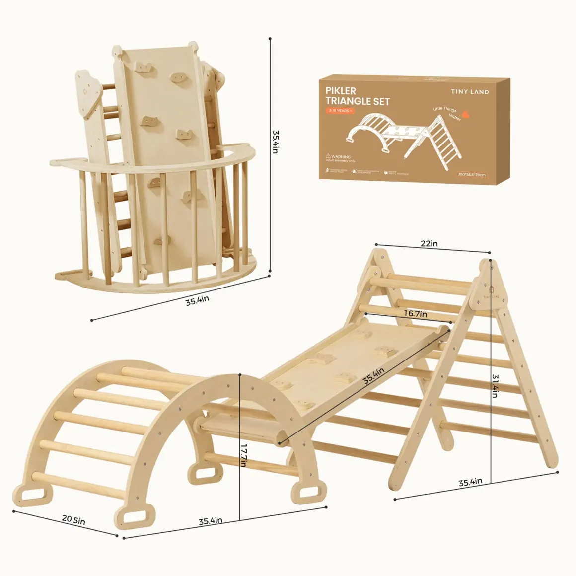 Tiny Land® 7-in-1 Montessori Climbing Set with Play Pad