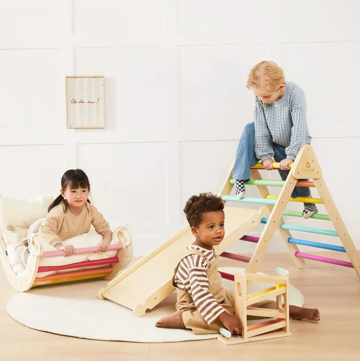 Tiny Land® 7-in-1 Rainbow Climbing Set with Play Pad