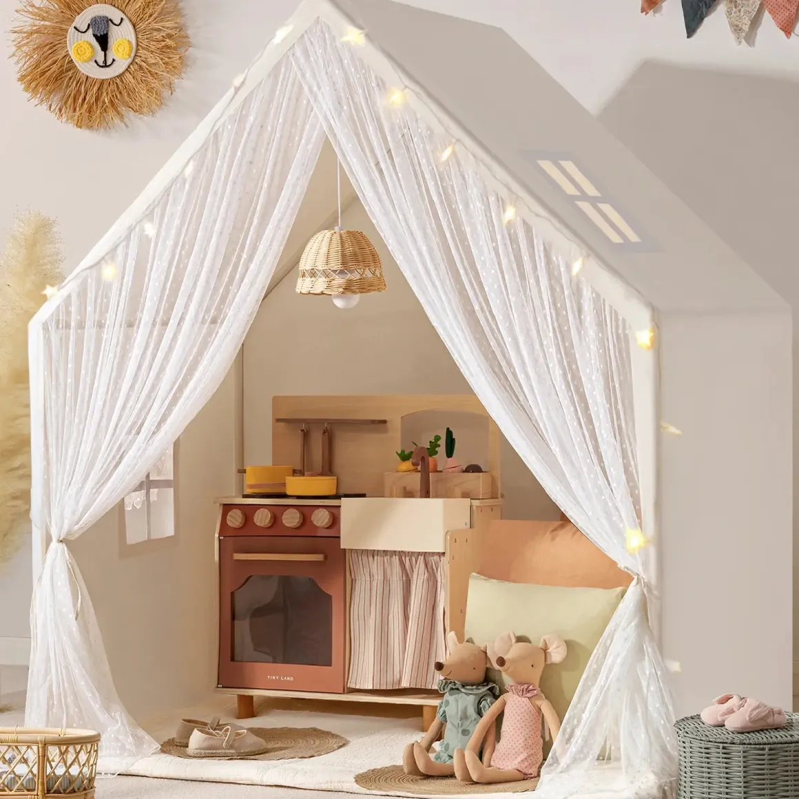 Tiny Land® Large Space Play House with Star Lights