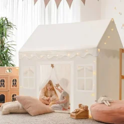 Tiny Land® Playhouse Tent – Natural Cream Indoor Tent for Kids