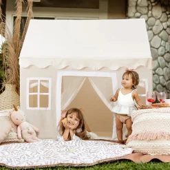 Tiny Land® Playhouse Tent – Natural Cream Indoor Tent for Kids
