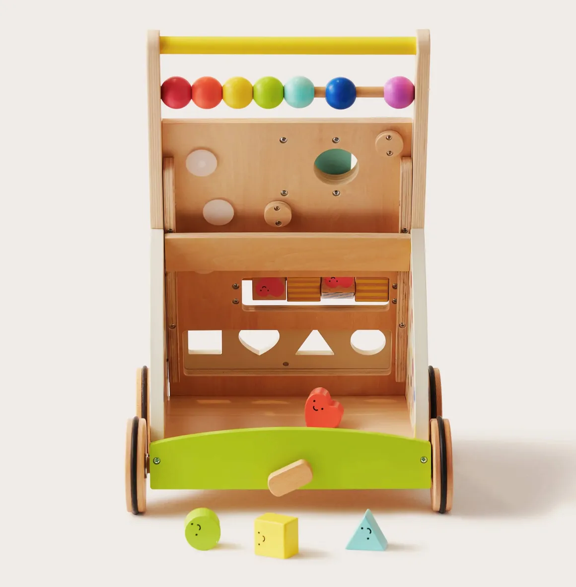 Tiny Land® Premium Natural Wooden Activity Walker