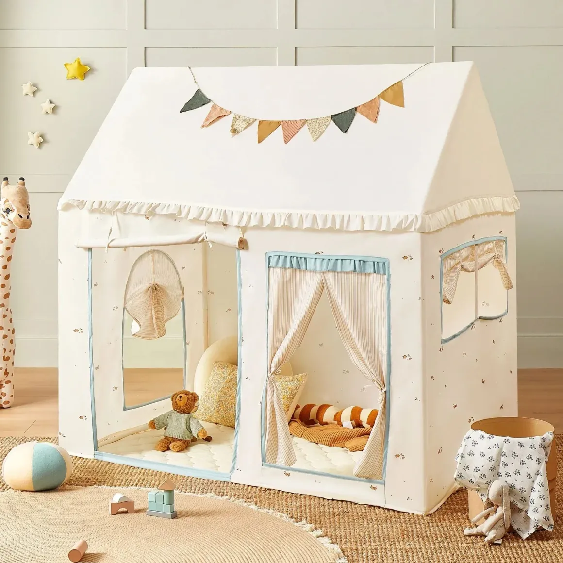 Tiny Land® Sweet Citrus Kid's Play Tent - Creamy white/blue