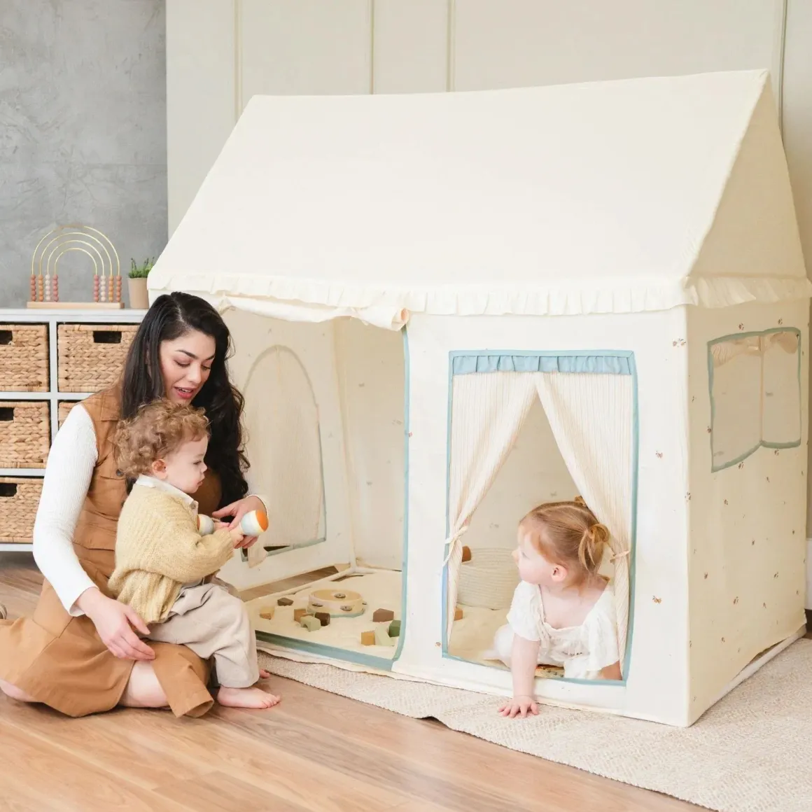 Tiny Land® Sweet Citrus Kid's Play Tent - Creamy white/blue