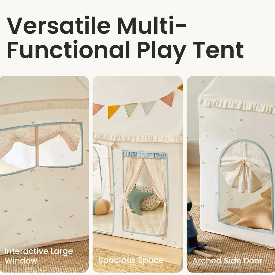 Tiny Land® Sweet Citrus Kid's Play Tent - Creamy white/blue